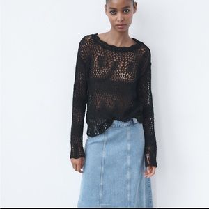 Zara crochet open knit sweater